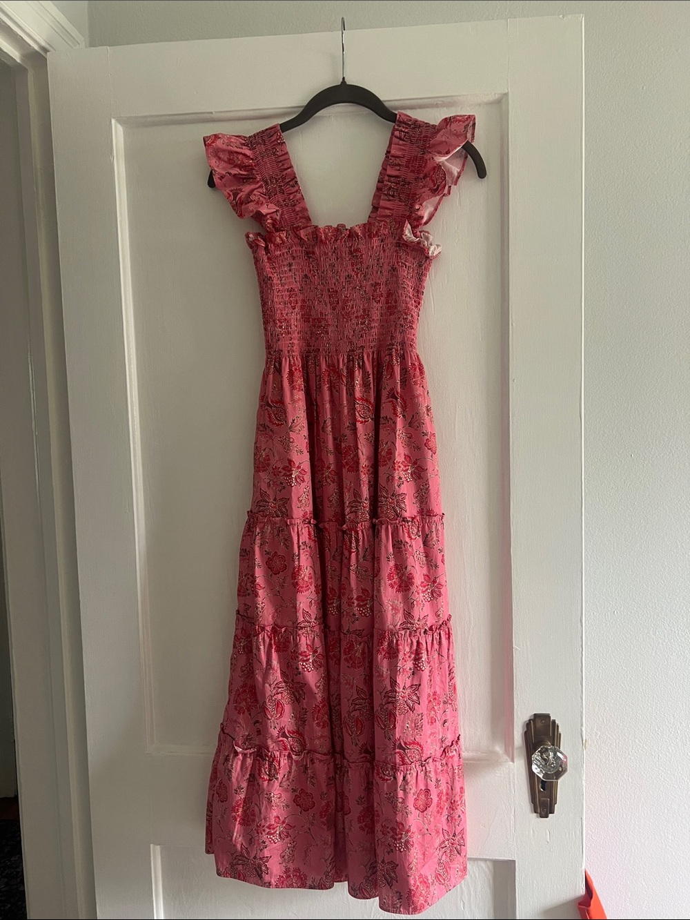 Hill House Home Nap Pink Floral Ruffle Strap Dress